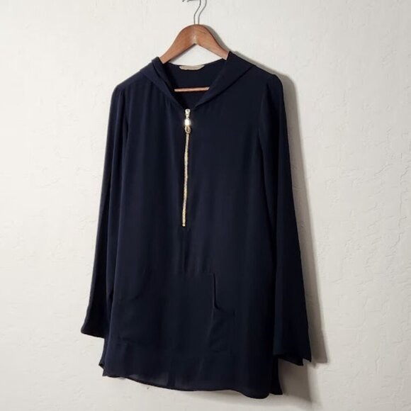 Soft Surroundings Women's Hooded Sheer Long Sleeve Blouse Size Large - Picture 2 of 5